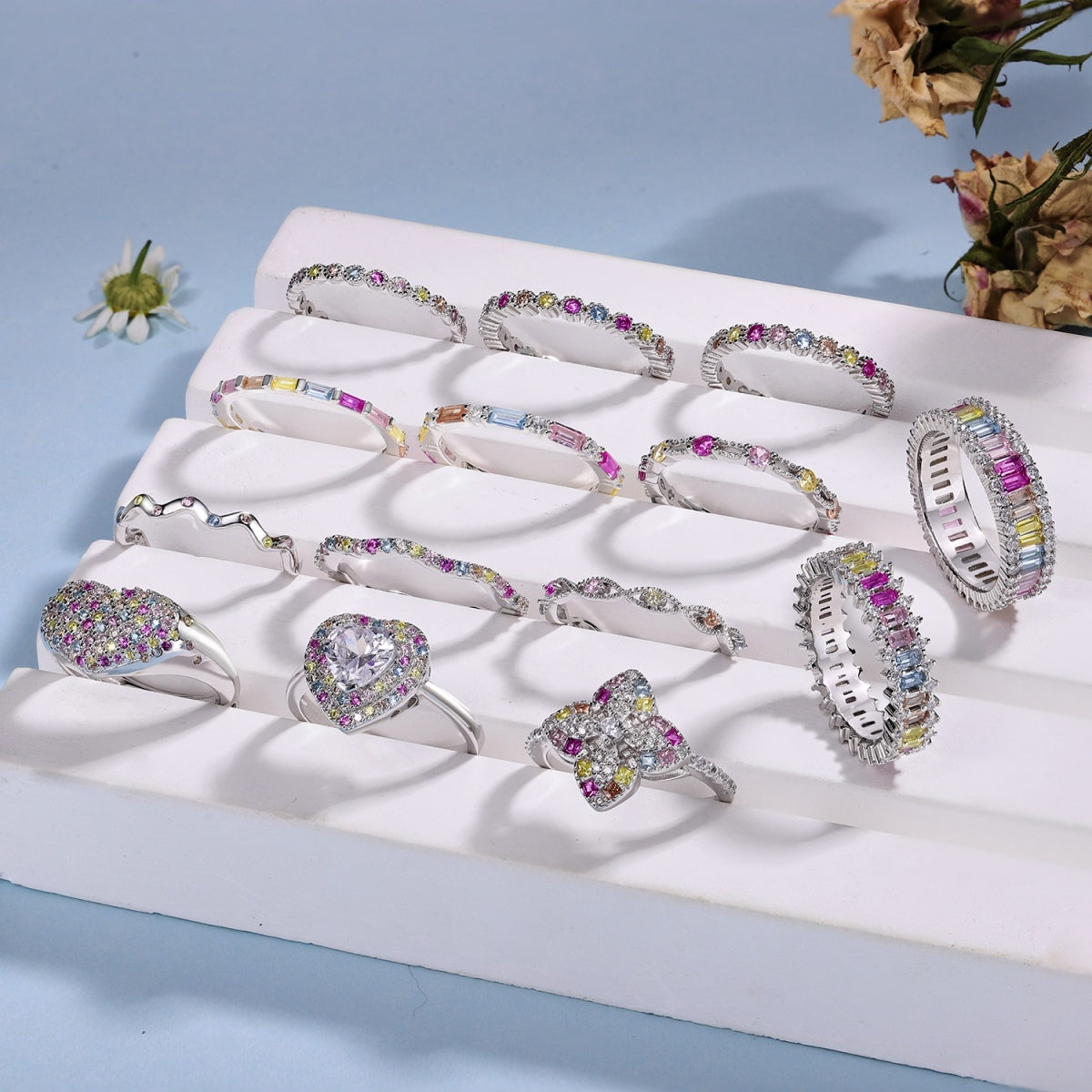 [Sparkling Aurora]Lively In Shades Elegant Radiant Cut Daily Ring