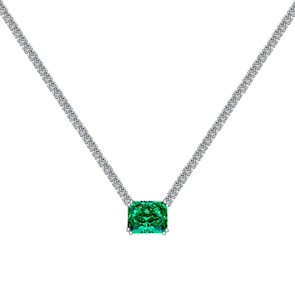 [Sparkling Aurora]4.0 Carat Elegant Radiant Cut Necklace