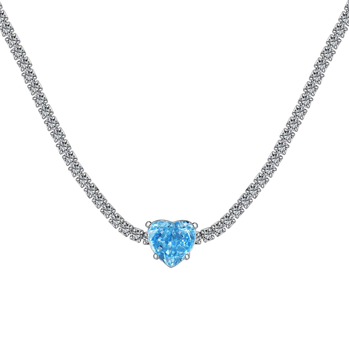 [Sparkling Aurora]2.0 Carat Sparkling Tennis Heart Cut Necklace