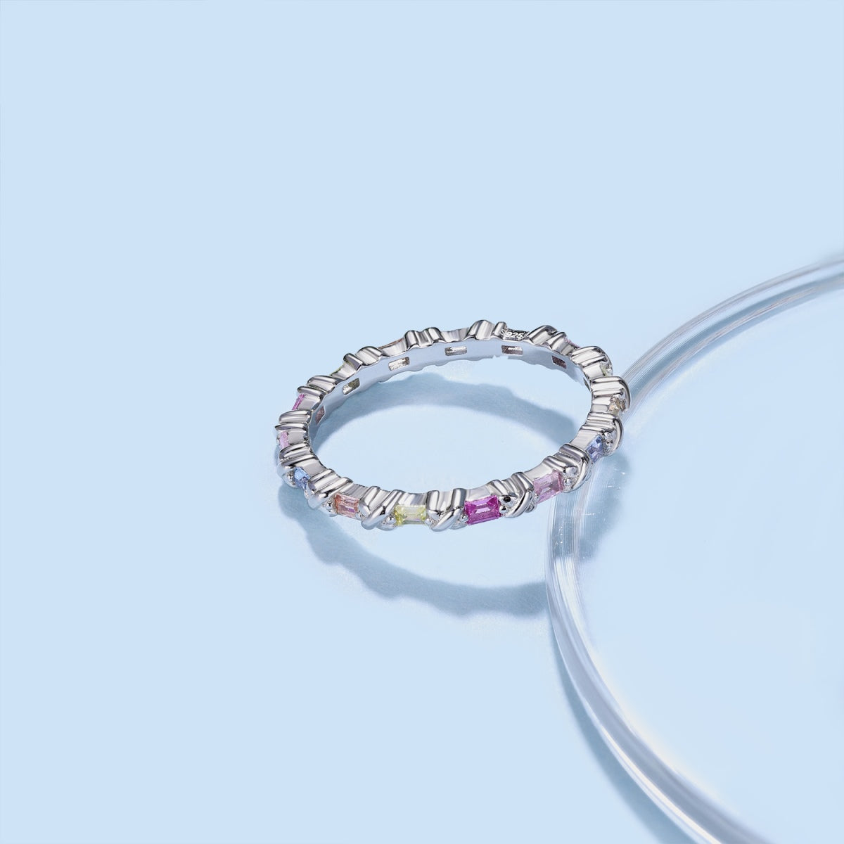 [Sparkling Aurora]Charming Colorful Round Cut Daily Ring