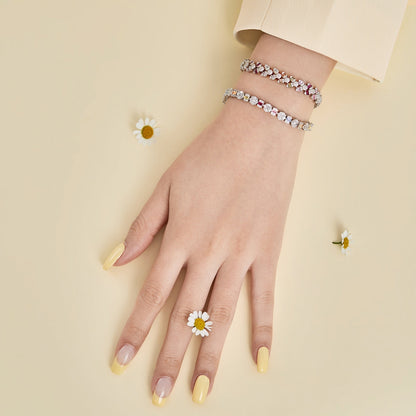 [Sparkling Aurora]Dainty Exquisite Flower Shape Daily Bracelet