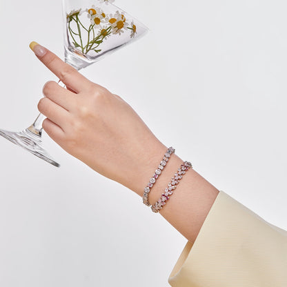 [Sparkling Aurora]Dainty Exquisite Flower Shape Daily Bracelet