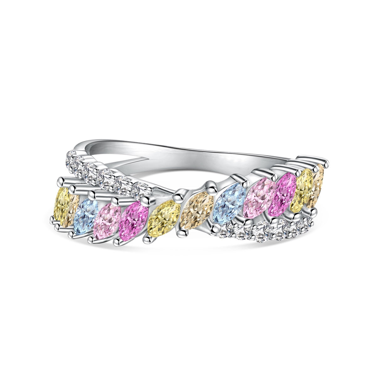 [Sparkling Aurora]Unique Colorful Marquise Cut Daily Ring