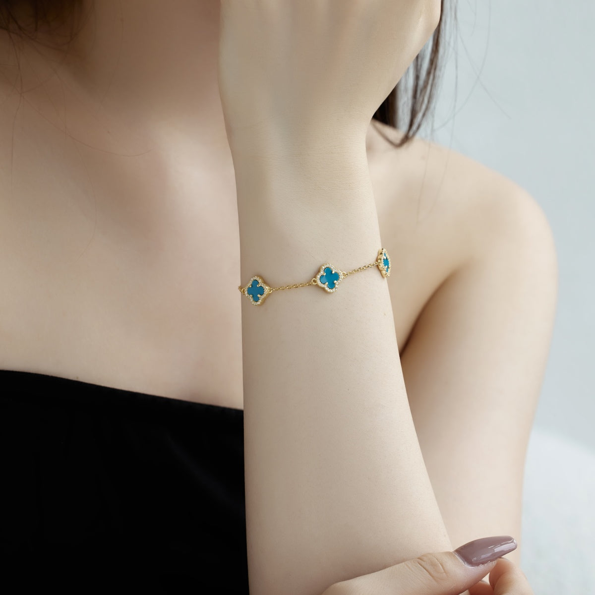 [Sparkling Aurora]Four-Leaf Clover Exquisite Bracelet