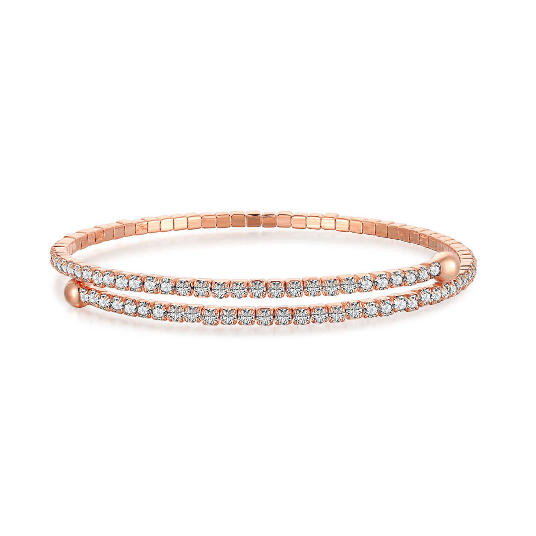 [Sparkling Aurora]Row of Diamonds Round Fashion Bracelet