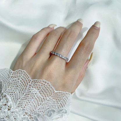 [Sparkling Aurora]Sparkling Round Cut Tennis Ring