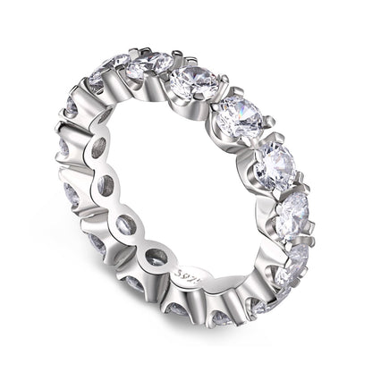 [Sparkling Aurora]Eternity Round Cut Tennis Ring