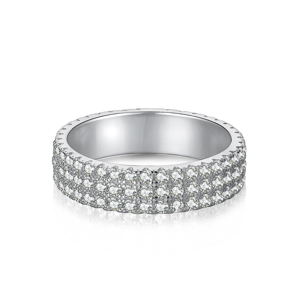 [Sparkling Aurora]Dainty Round Cut Tennis Ring