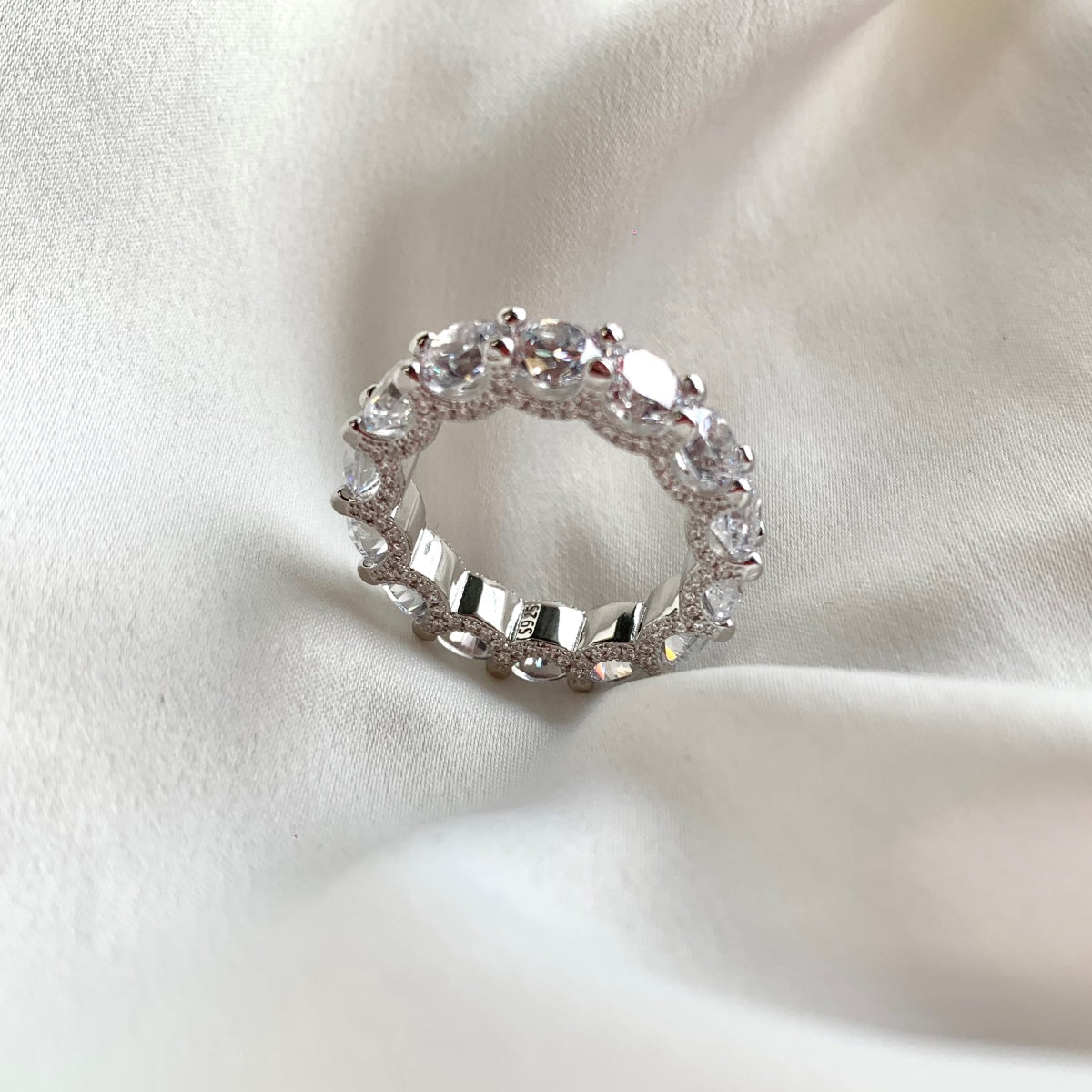 [Sparkling Aurora]Gorgeous Round Cut Tennis Ring