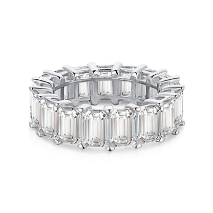 [Sparkling Aurora]0.75 Carat Elegant Emerald Cut Tennis Ring