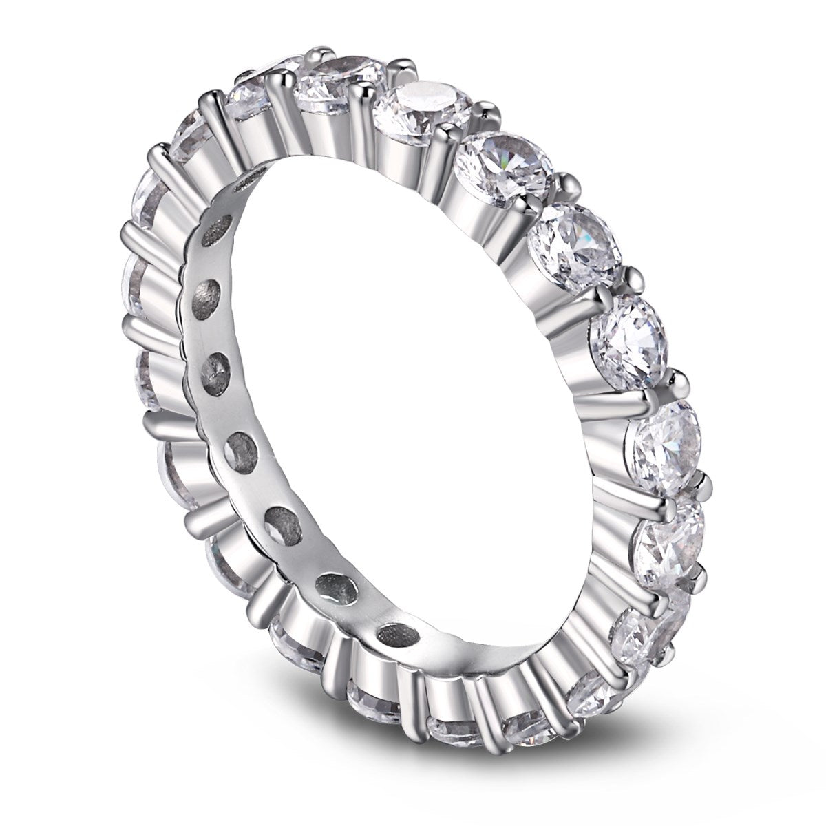 [Sparkling Aurora]Sparkling Round Cut Tennis Ring